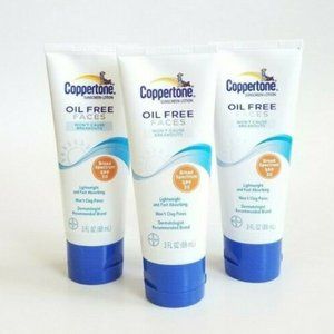 Lot of 3 Coppertone Oil Free Faces Sunscreen NEW